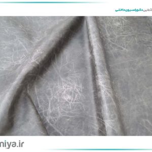دیوار پوش ابرو بادی چرم خاکستری