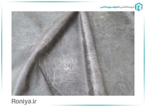 دیوار پوش ابرو بادی چرم خاکستری