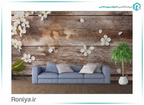 پوستر دیواری سه بعدی بنفشه های سفید کد NT-151 2 پوستر دیواری سه بعدی بنفشه های سفید کد NT-151