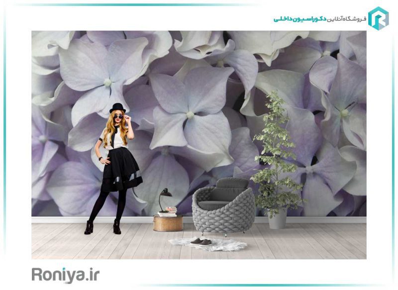 پوستر دیواری سه بعدی گلهای سفید کد NT-152 2 پوستر دیواری سه بعدی گلهای سفید کد NT-152