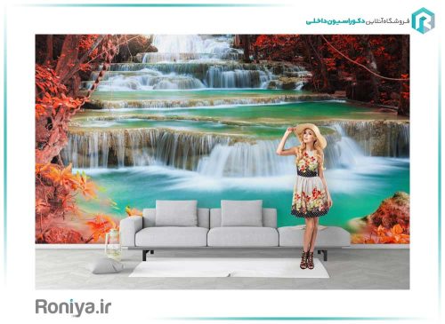 پوستر دیواری سه بعدی رودخانه پاییزی کد NT-159 2 پوستر دیواری سه بعدی رودخانه پاییزی کد NT-159