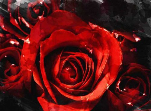 پوستر دیواری سه بعدی رز قرمز کد NT-168