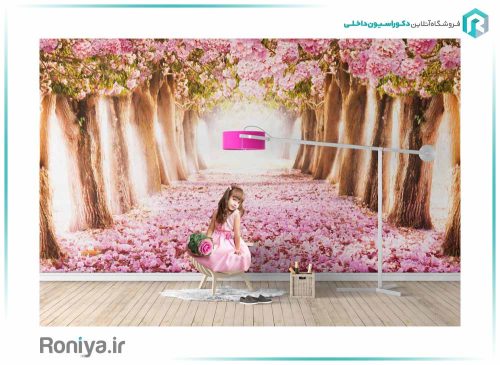 پوستر دیواری سه بعدی بهشت صورتی کد NT-182 2 پوستر دیواری سه بعدی بهشت صورتی کد NT-182