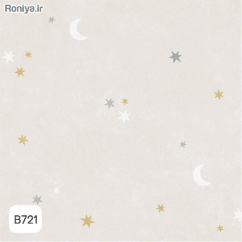 کاغذ دیواری طرح ستاره و ماه کودک کد B719 2 کاغذ دیواری طرح ستاره و ماه کودک کد B719