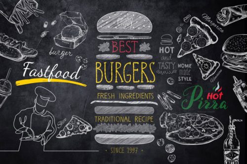 پوستر دیواری فست فود برگر 3 فروش پوستر دیواری فست فود برگر