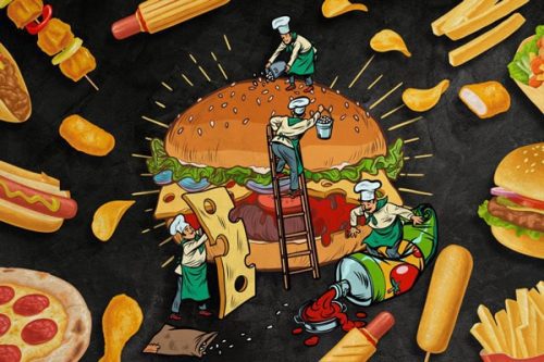 پوستر سه بعدی فست فود طرح برگر 3 فروش پوستر سه بعدی فست فود طرح برگر