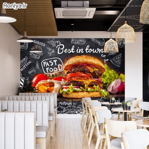 پوستر دیواری سه بعدی ساندویچی 2 فروش پوستر دیواری ساندویچی