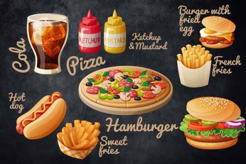 خرید پوستر دیواری مدل پیتزا زمینه مشکی