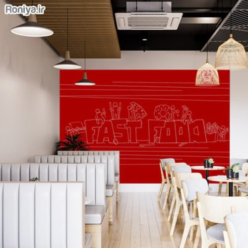 پوستر دیواری فست فود رنگ قرمز 2 خرید پوستر دیواری فست فود رنگ قرمز