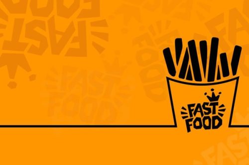 فروش پوستر دیواری نارنجی طرح فست فود