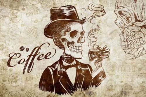 فروش پوستر دیواری کافی شاپ طرح اسکلت