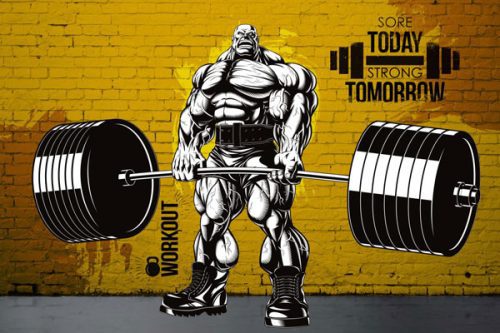 پوستر دیواری باشگاه بدنسازی بکگراند زرد 2 خرید پوستر دیواری باشگاه بدنسازی بکگراند زرد