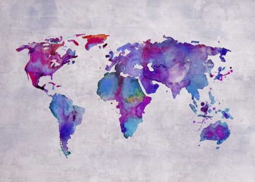 پوستر دیواری نقشه آبرنگی 2 خرید پوستر دیواری نقشه آبرنگی