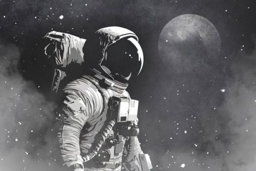 پوستر دیواری طرح فضانورد و ماه 2 قیمت پوستر دیواری طرح فضانورد و ماه