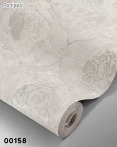 ست کاغذ دیواری داماسک شیک کرم کد 00157 + طرح مکمل ساده 6 کاغذ دیواری داماسک