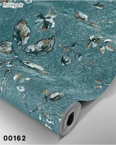 کاغذ دیواری سبزآبی طرح شکوفه