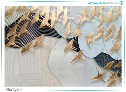 پوستر دیواری سه بعدی پرنده طلایی کد 3DF-040 - Image 2