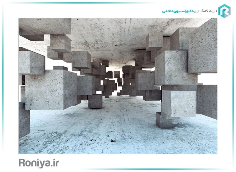 پوستر دیواری سه بعدی ستون های بتنی کد 3D-014
