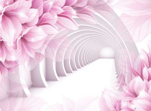 پوستر دیواری سه بعدی راهروی صورتی کد 3DF-016 2 پوستر دیواری سه بعدی راهروی صورتی کد 3DF-016