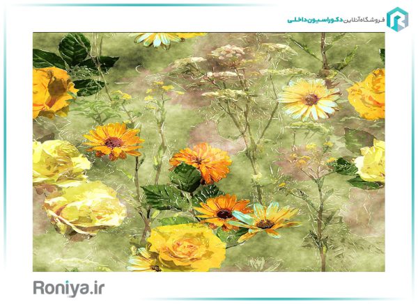 پوستر دیواری انتزاعی سه بعدی رز زرد کد AB-018