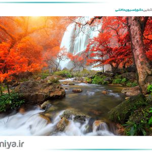 پوستر دیواری سه آبشار پاییزی کد NT-142