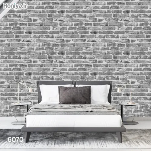 کاغذدیواری طرح آجر خاکستری کد 6070