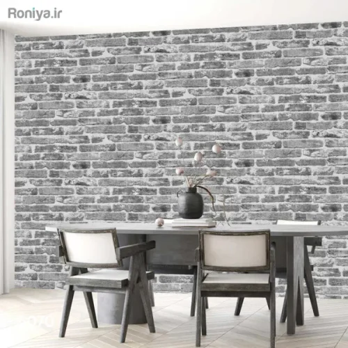 کاغذدیواری طرح آجر خاکستری کد 6070
