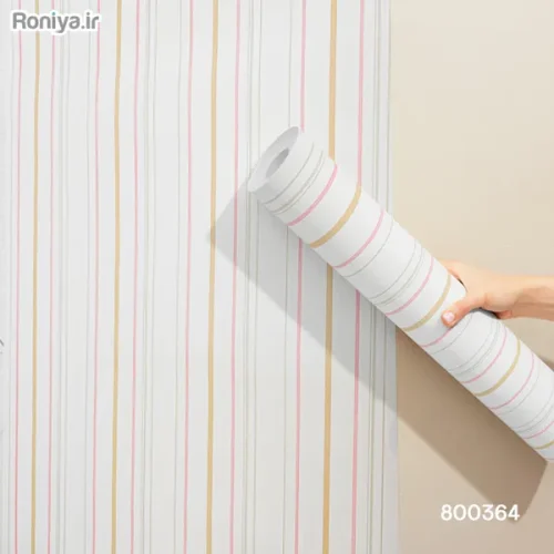 کاغذ دیواری راه راه رنگی اتاق کودک کد 800364