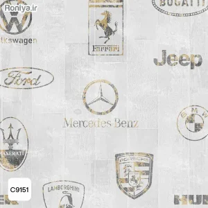 کاغد دیواری اتاق نوجوان با طرح لوگو