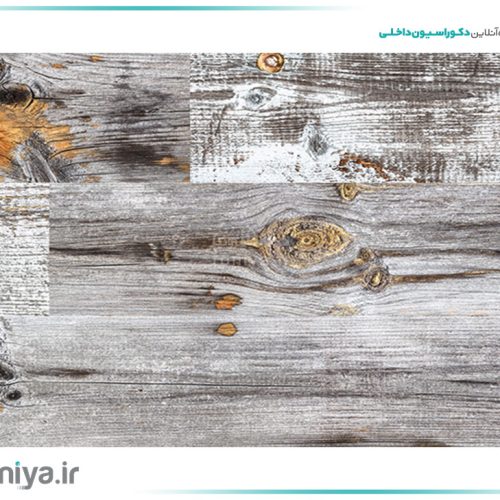 دیوارپوش دکوراتیو بتن پلیمری طرح چوب خاکستری روشن WD-01