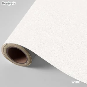 کاغذ دیواری ساده سفید مات شاینی W1116