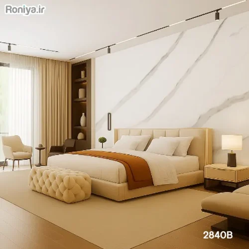 دیوارپوش ماربل شیت کارارا کد 2840B 2 دیوارپوش ماربل شیت کارارا کد 2840B