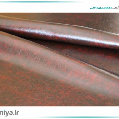 دیوار پوش ابرو بادی چرم ماهاگونی