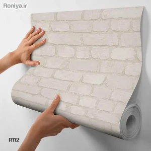کاغذ دیواری طرح آجر پشت تلویزیون