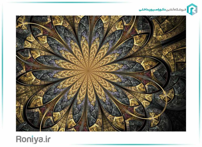 پوستر دیواری سه بعدی انتزاعی گل کد AB-051