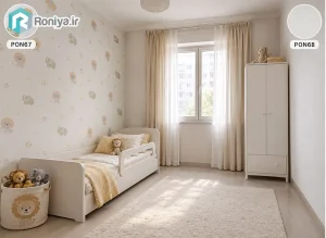 ست کاغذ دیواری کودک طرح حیوانات مینیمال