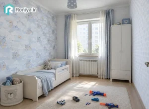 ست کاغذ دیواری کودک خرسی قلبی