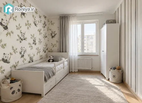 کاغذ دیواری کودک طرح راه راه