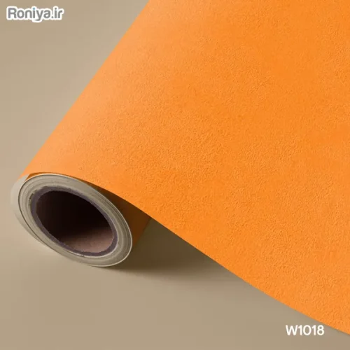 کاغذ دیواری نارنجی ساده (8 رنگ) 3 کاغذ دیواری ساده نارنجی سیر W1018