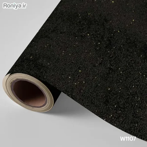 کاغذ دیواری مشکی ساده (8 رنگ) 4 کاغذ دیواری ساده مشکی با شاین طلایی W1107