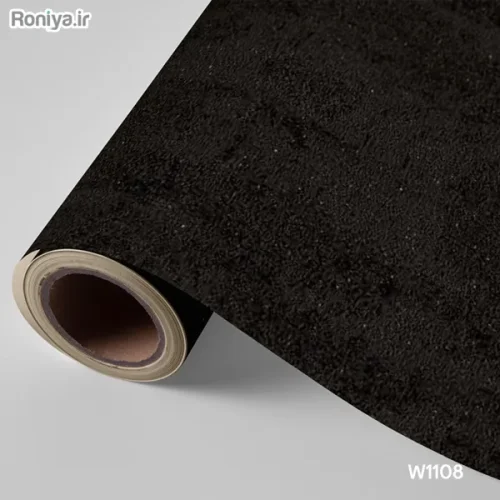 کاغذ دیواری مشکی ساده (8 رنگ) 5 کاغذ دیواری ساده مشکی با شاین نقرهای W1108
