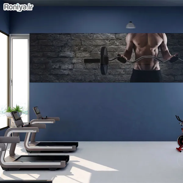 پوستر دیواری سه بعدی وزنه برداری مشکی