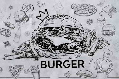 پوستر دیواری فانتزی طرح فست فود 2 پوستر دیواری فانتزی طرح فست فود - Image 2