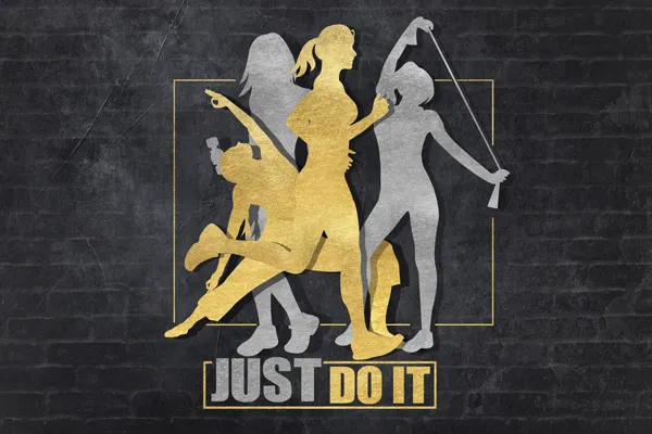 پوستر ورزشی مشکی طلایی بانوان