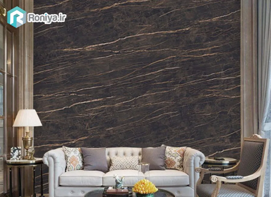 پوستر دیواری لابی طرح سنگ مرمر تیره 1 پوستر دیواری لابی طرح سنگ مرمر تیره