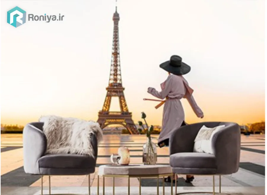 پوستر دیواری طرح غروب رمانتیک برج ایفل 1 پوستر دیواری طرح غروب رمانتیک برج ایفل