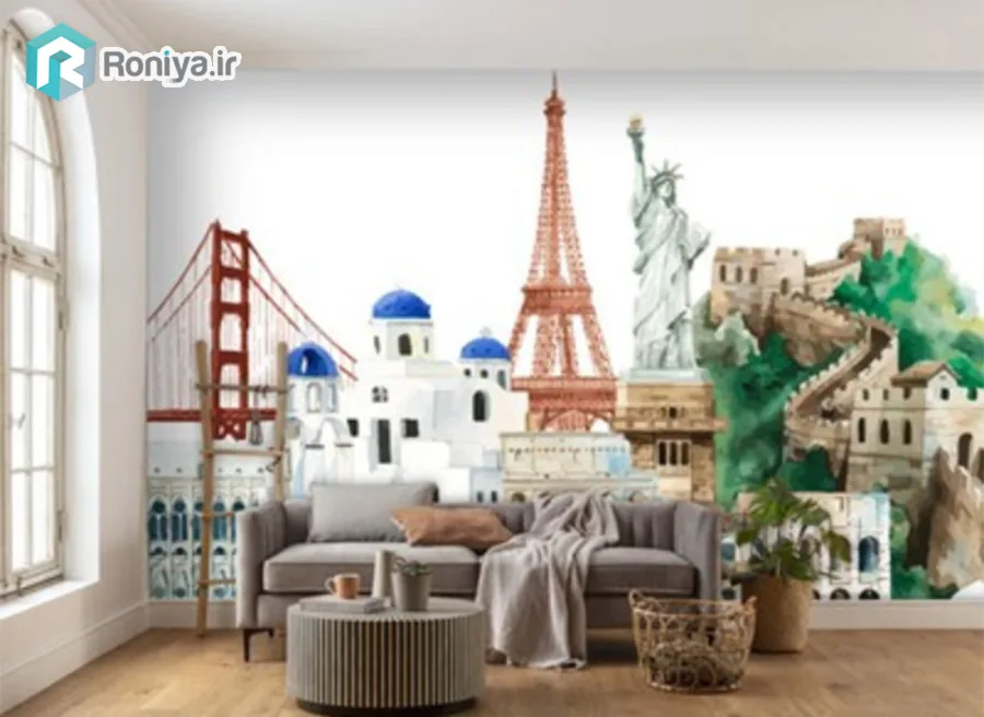 پوستر دیواری طرح نقاشی نقاط معروف دنیا 1 پوستر دیواری طرح نقاشی نقاط معروف دنیا