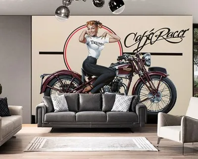 پوستر دیواری طرح دختر موتور سوار