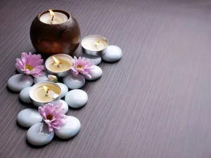 پوستر دیواری سه بعدی سالن ماساژ طرح شمع