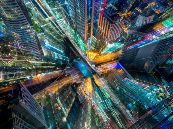 پوستر دیواری طرح شهر مدرن در شب 2 پوستر دیواری طرح شهر مدرن در شب